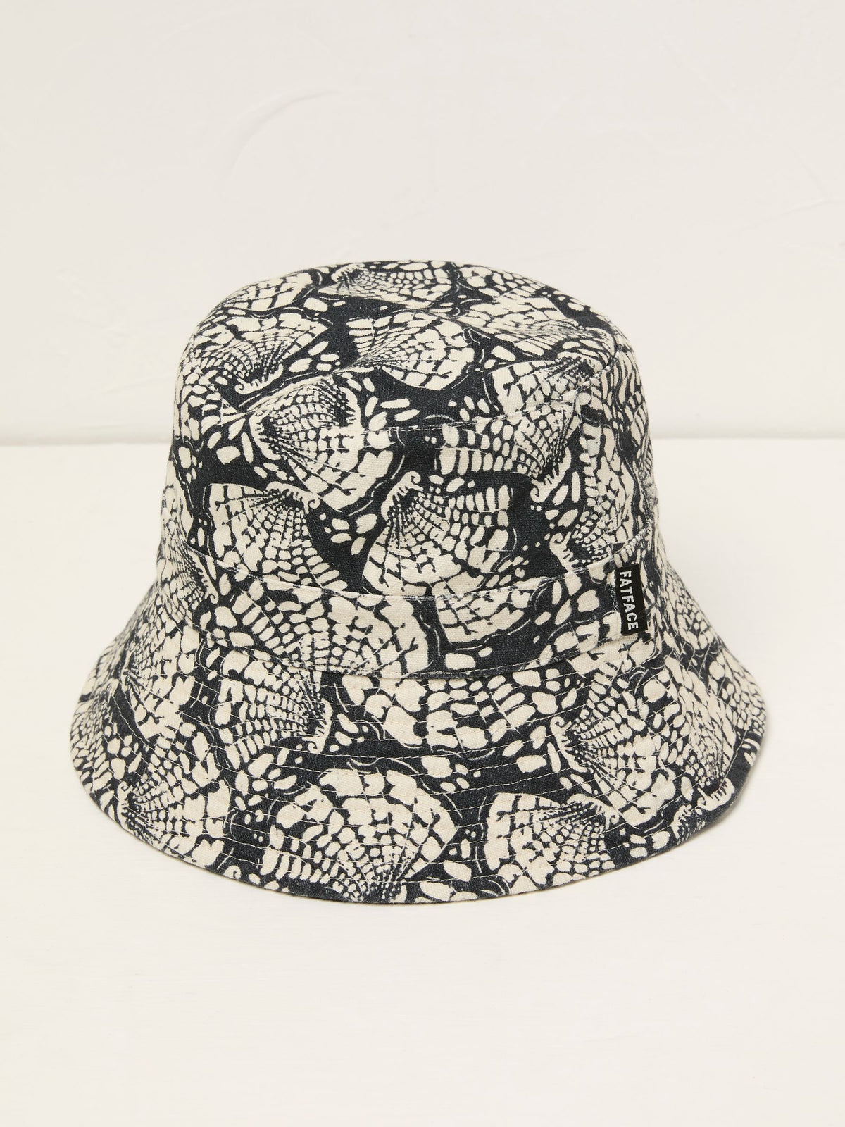 Black Shell Printed Bucket 100% Cotton Hat