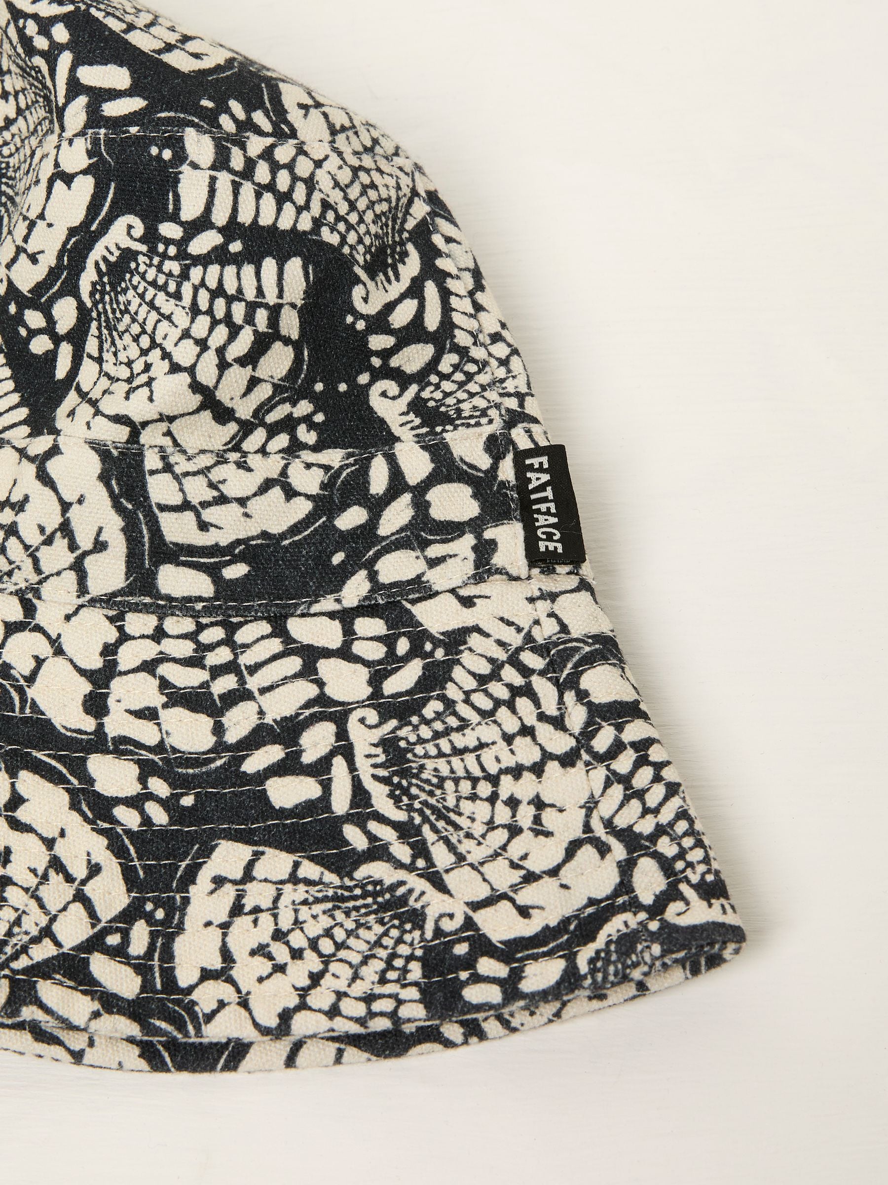 Black Shell Printed Bucket 100% Cotton Hat