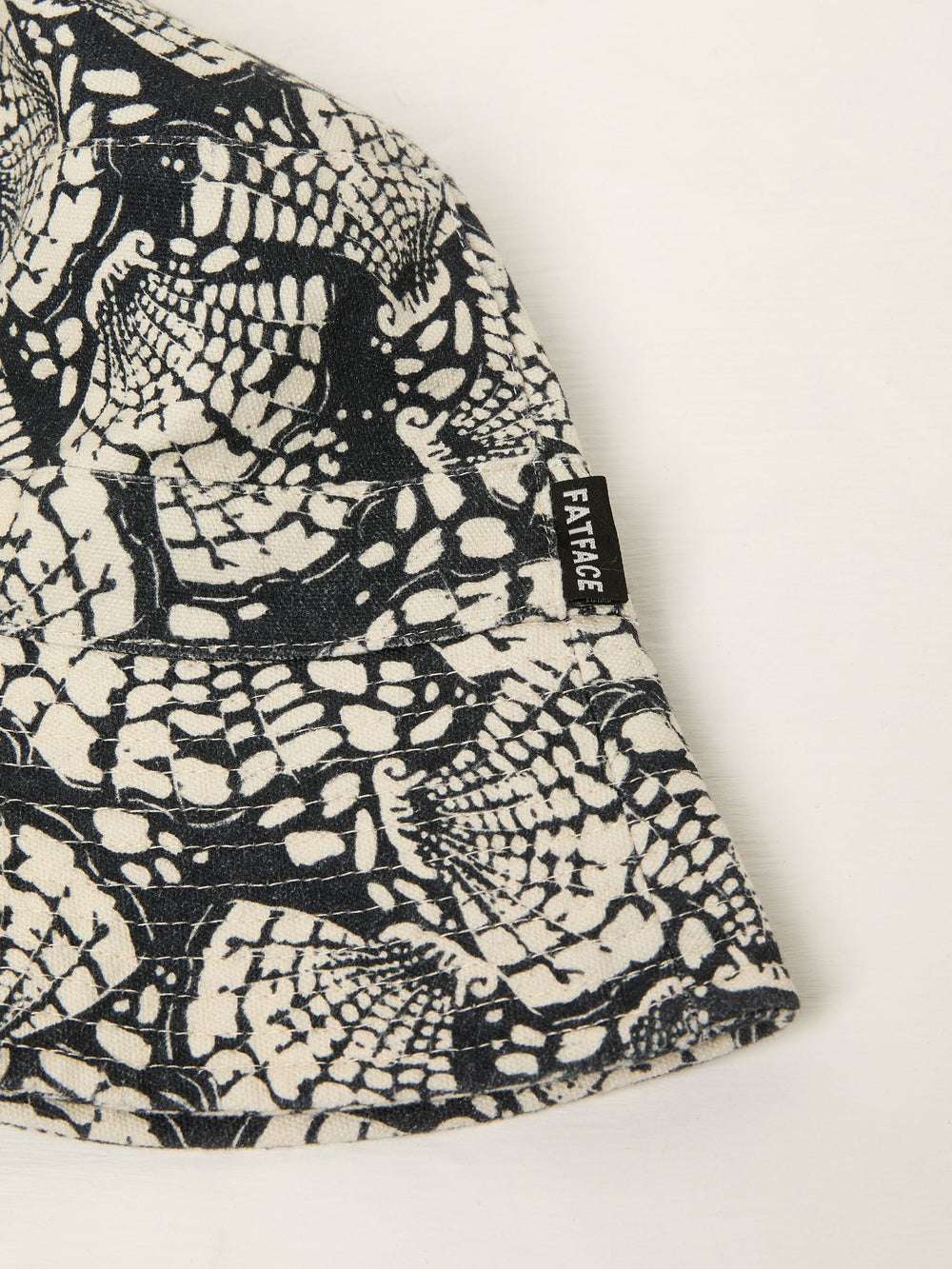 Black Shell Printed Bucket 100% Cotton Hat