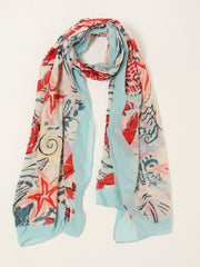 Blue Sea Scene Lightweight Scarf