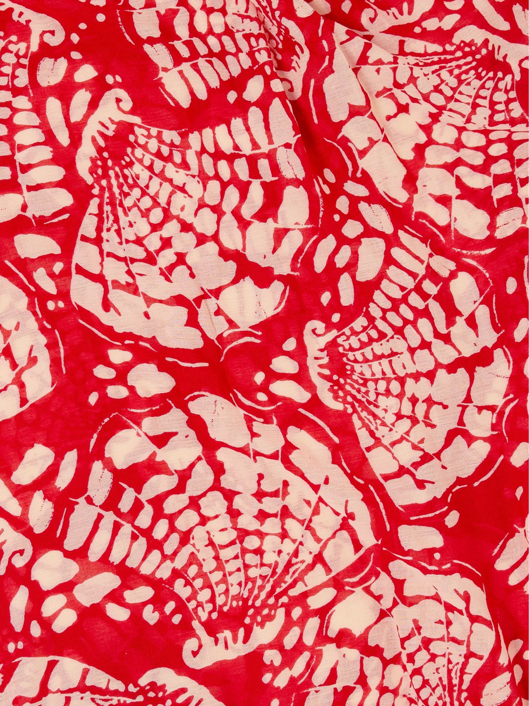 Red Shell Print Lightweight Scarf