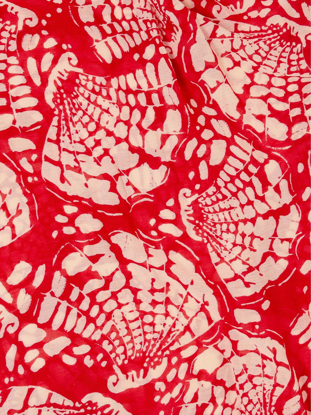 Red Shell Print Lightweight Scarf