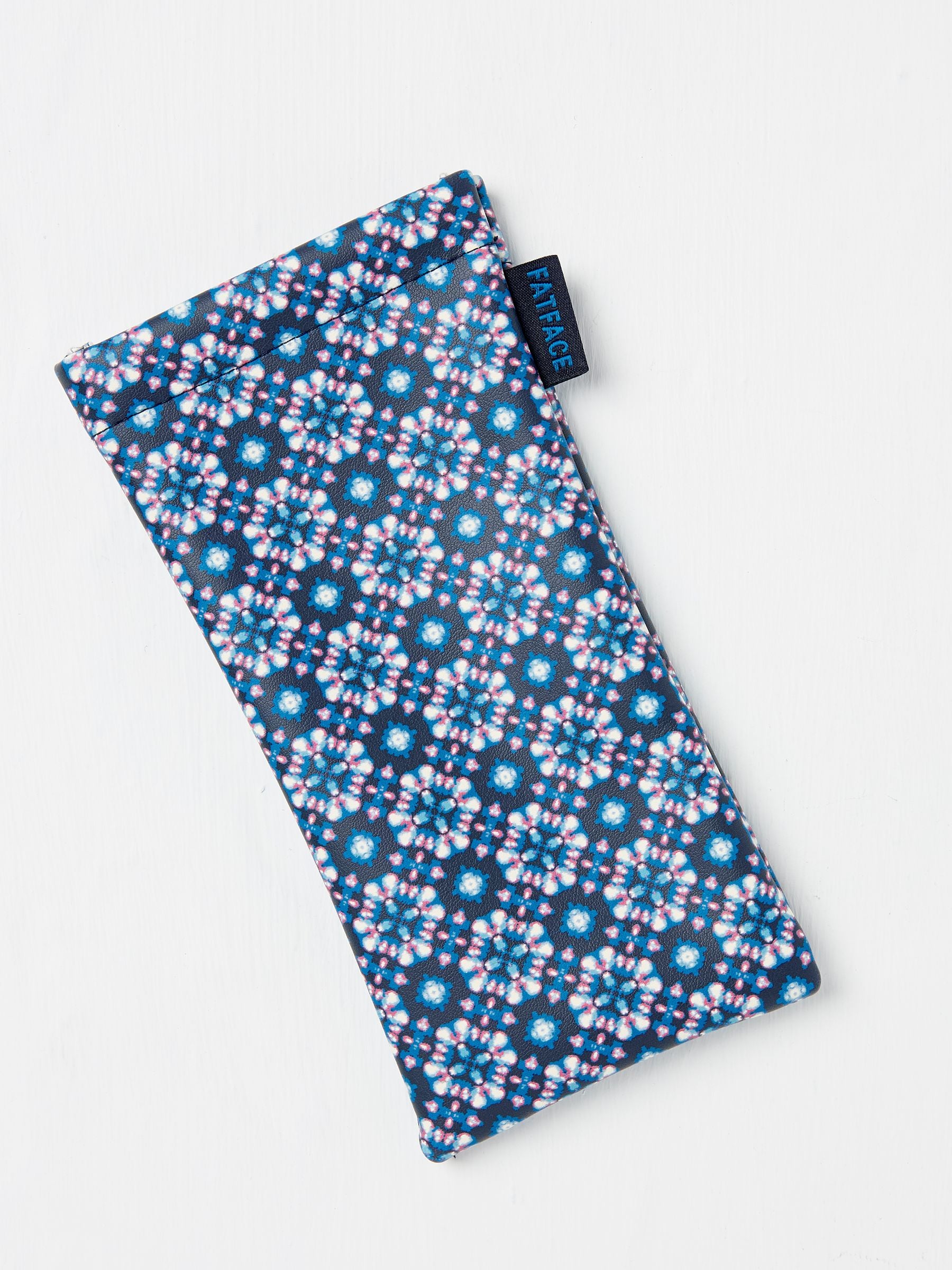 Navy Geometric Print Sunglasses Case
