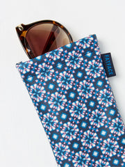 Navy Geometric Print Sunglasses Case