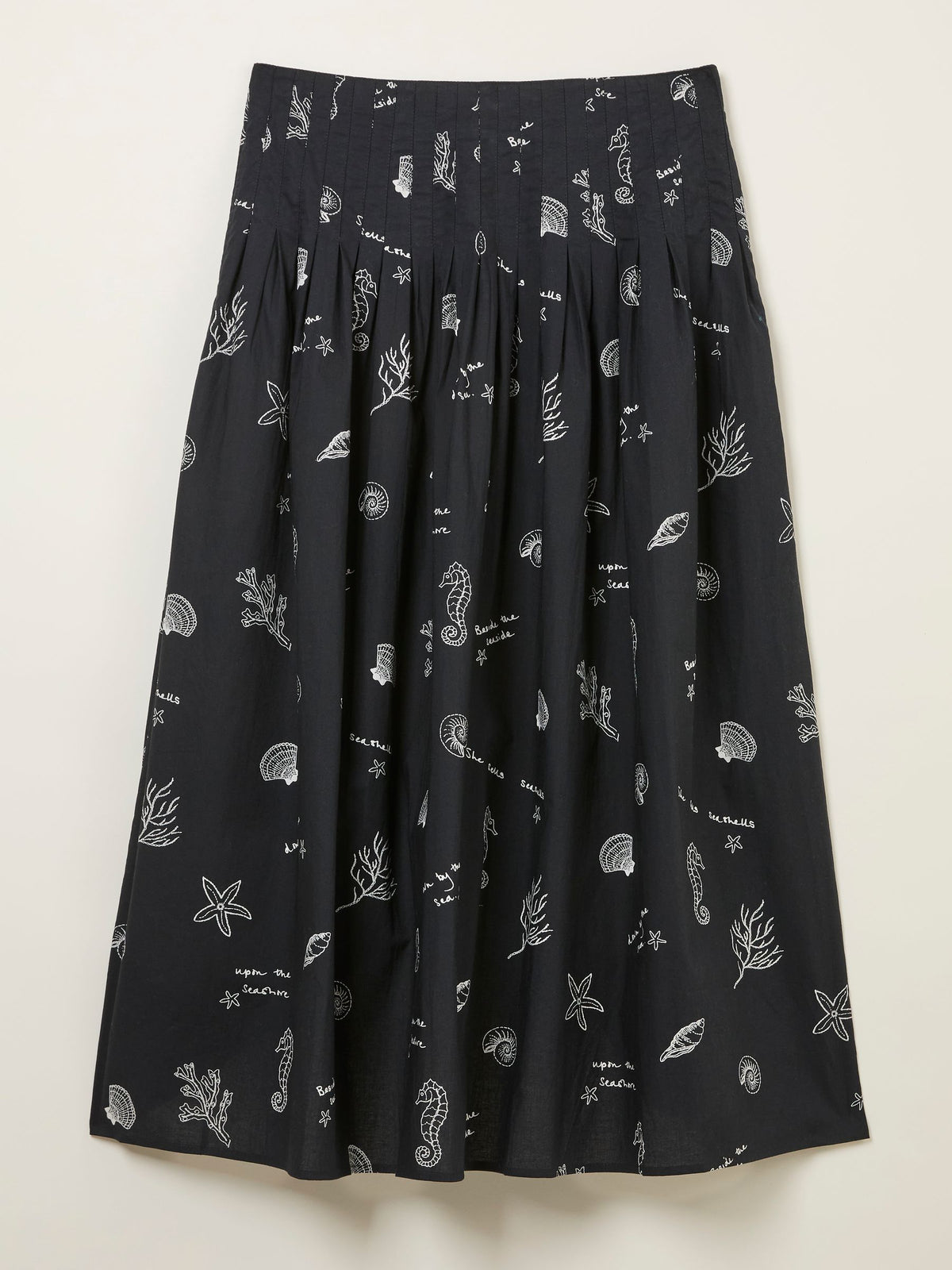 Black Pip Printed Midi Skirt