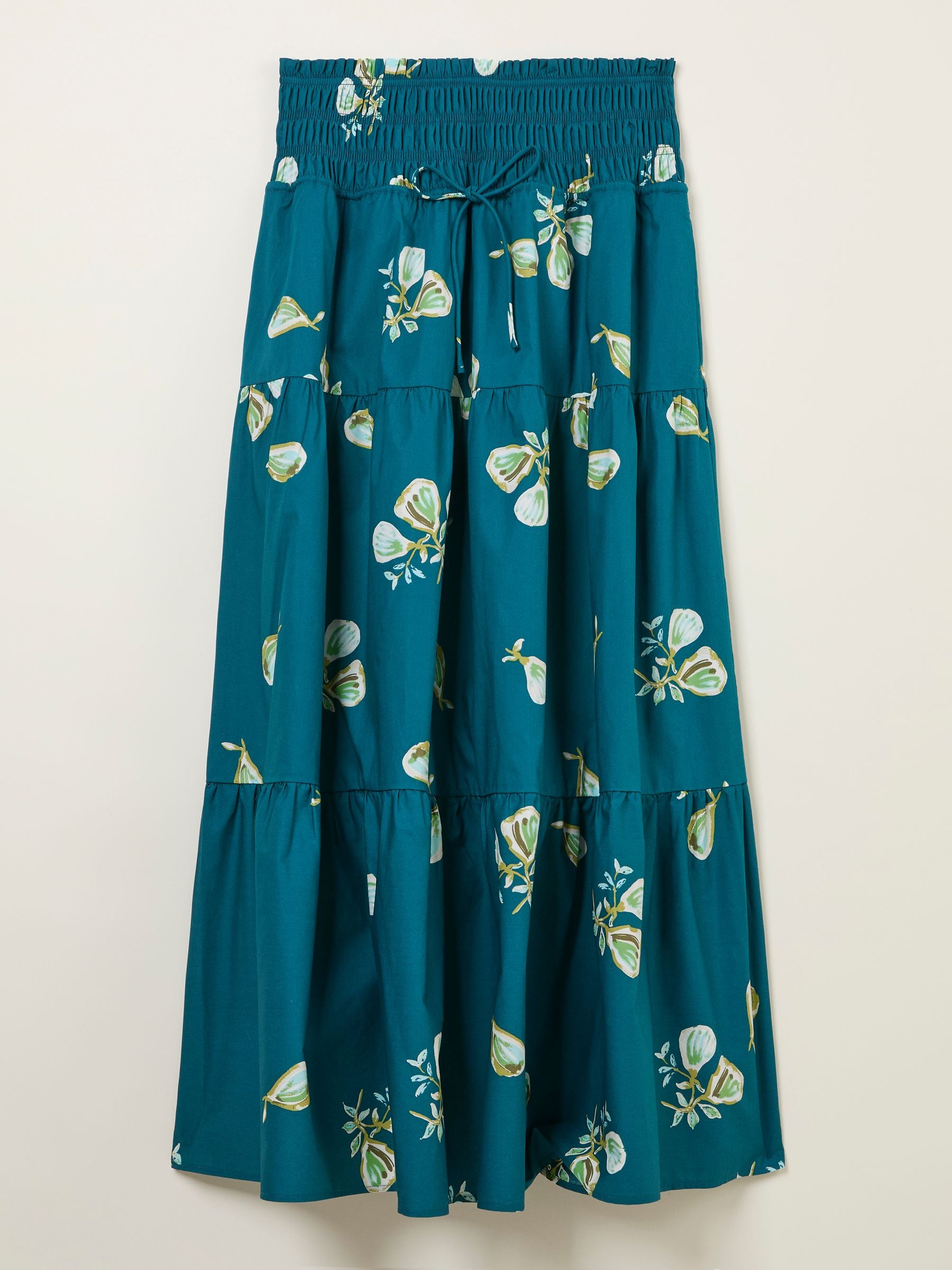Ricky Teal Blue Figs Midi Skirt
