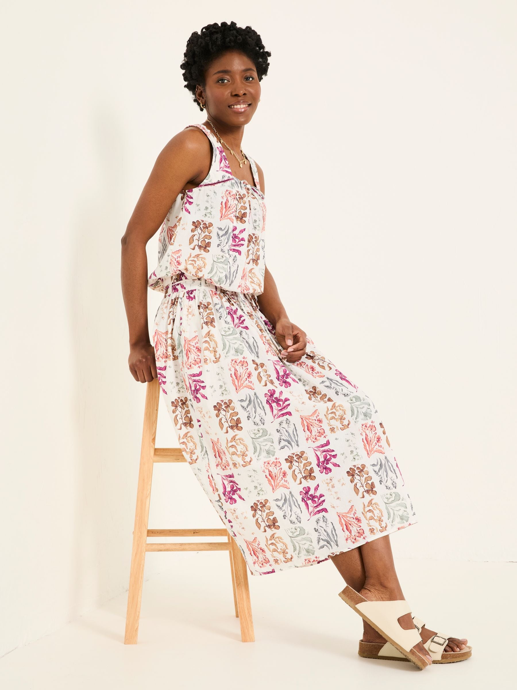 Brooke Multi Botanical Beeble Midi Skirt
