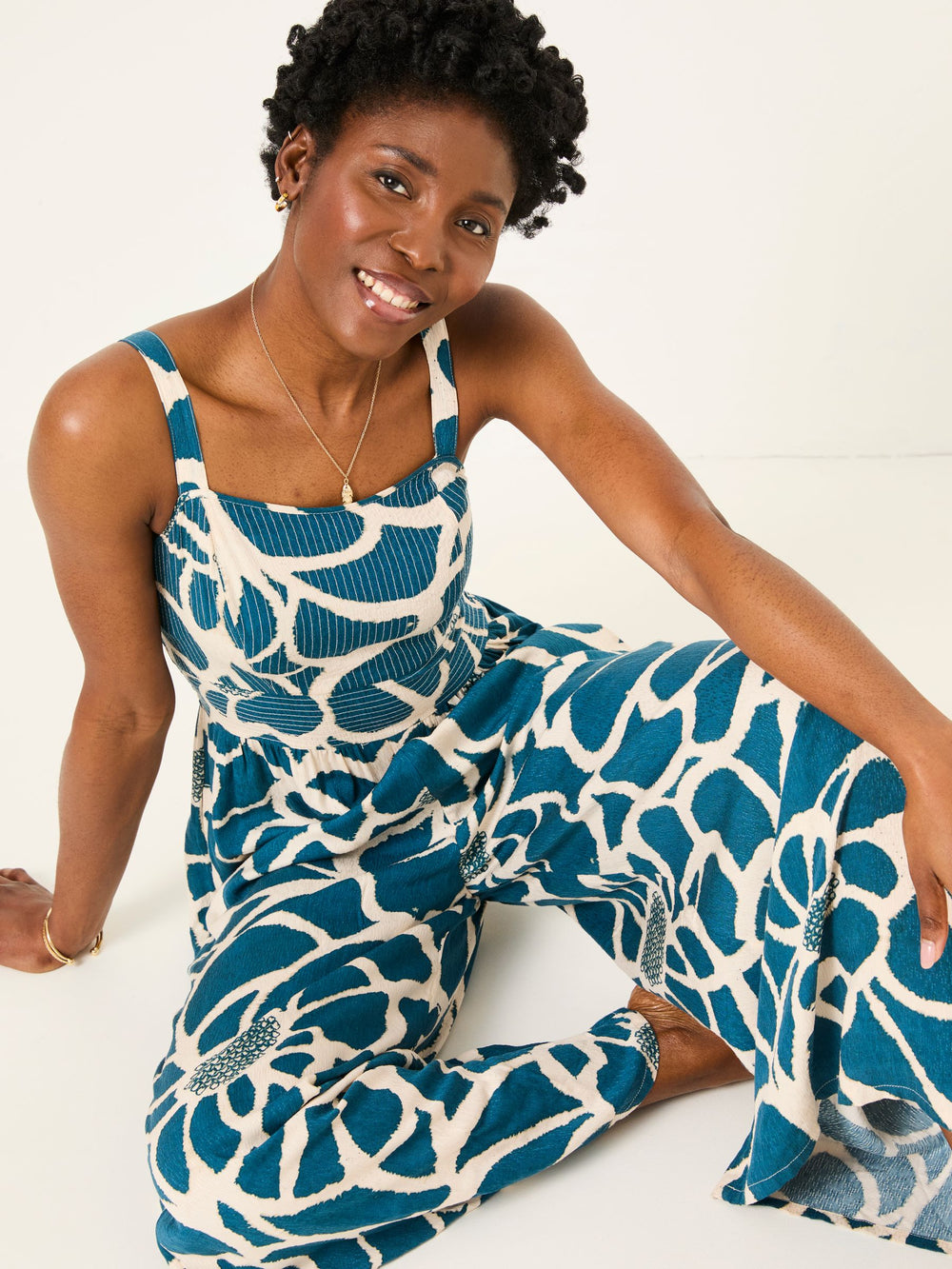 Ruby Teal Blue Shibori Ruby Jumpsuit