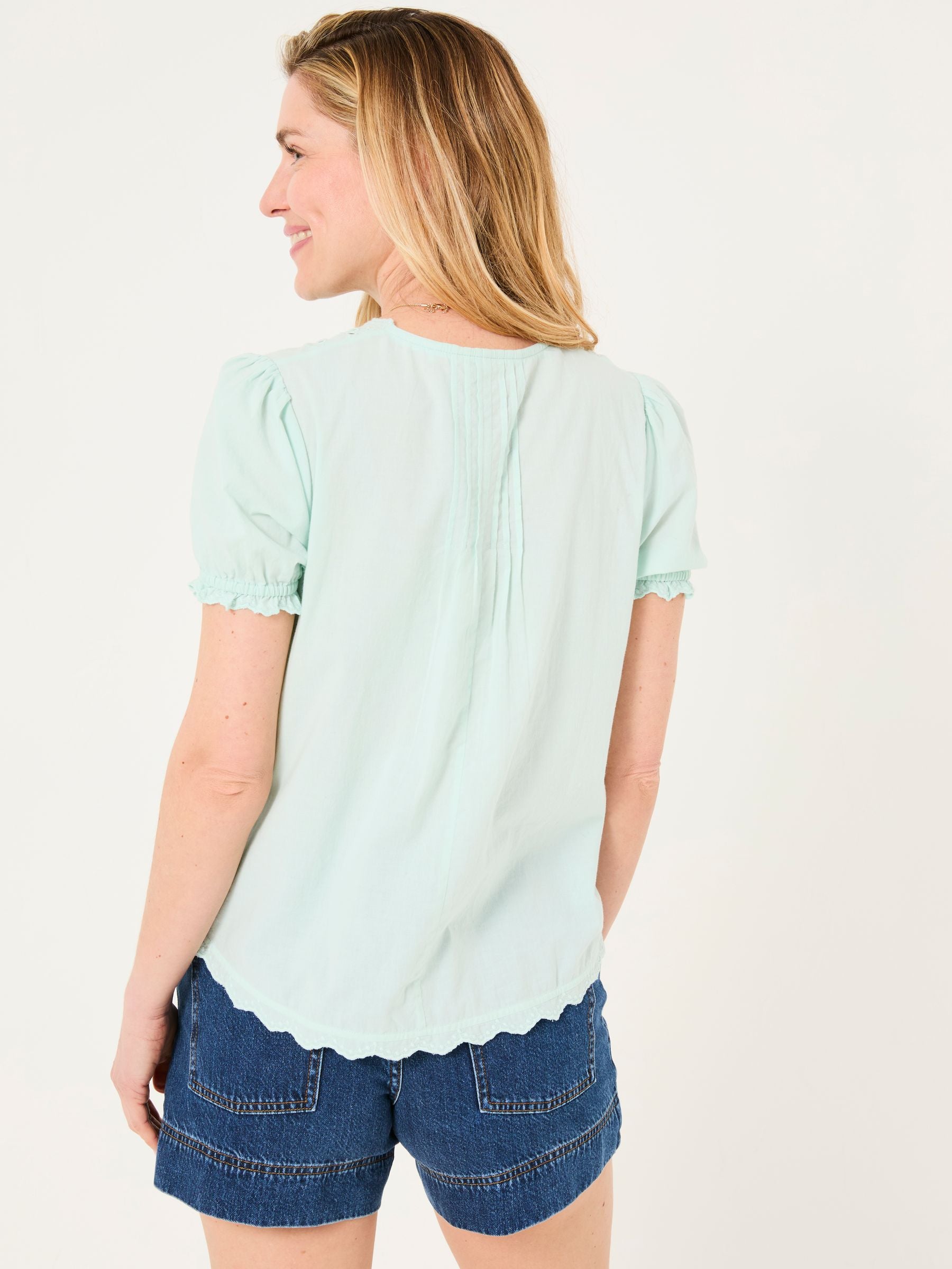 Aguste Mint Green Broderie Blouse