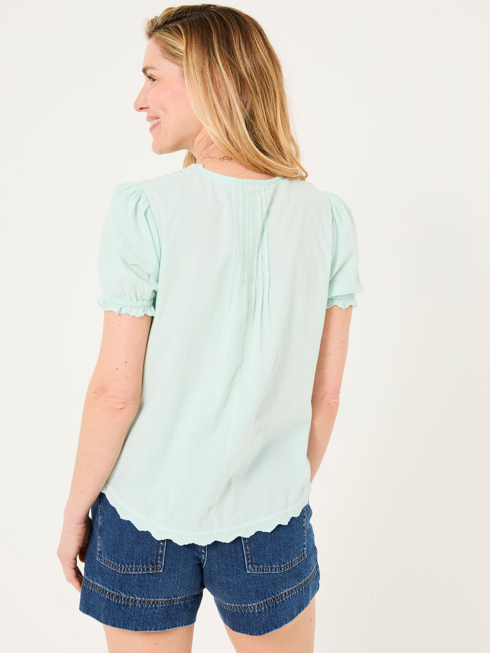Aguste Mint Green Broderie Blouse