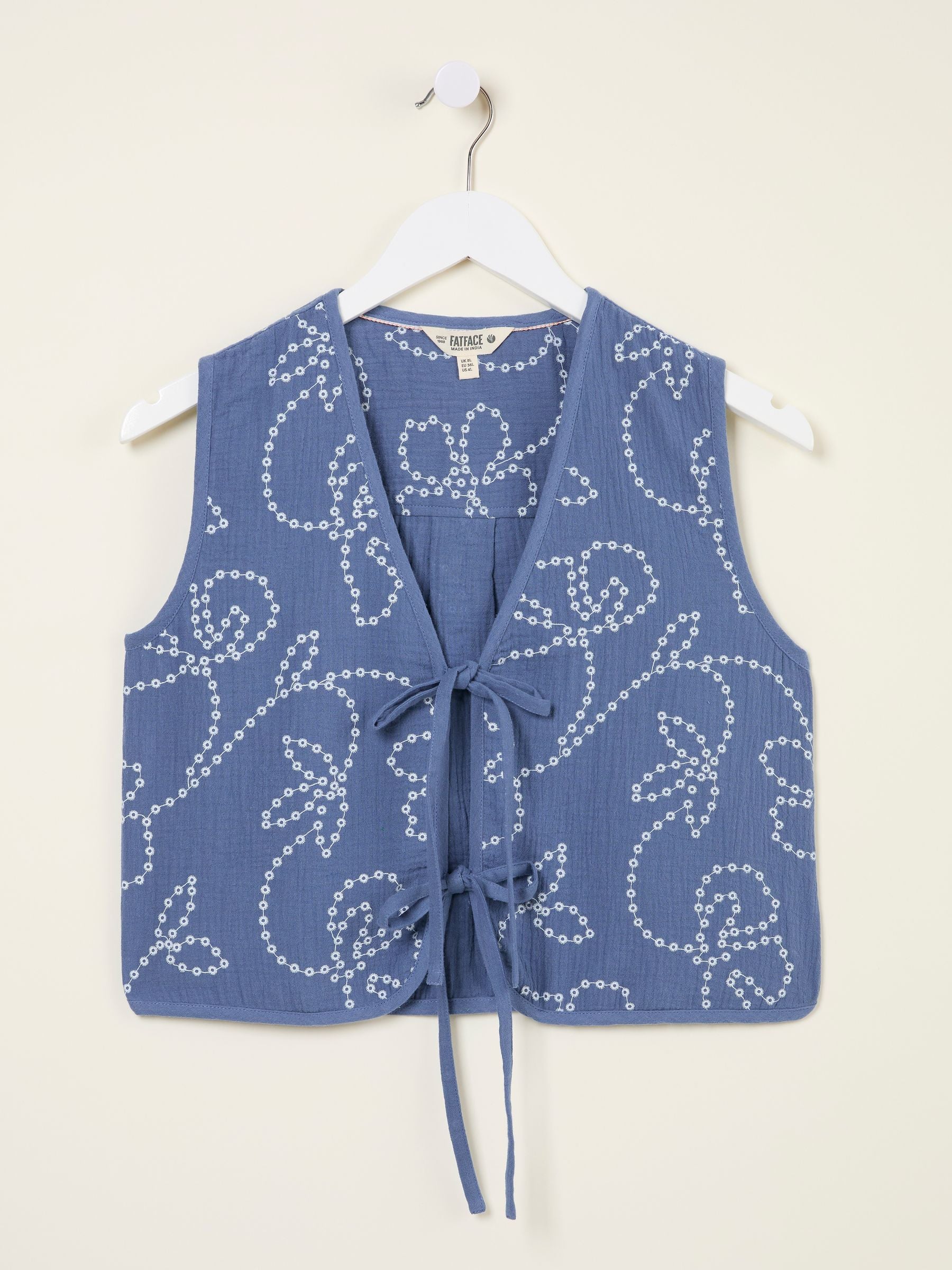 Beth Indigo Blue Printed Waistcoat