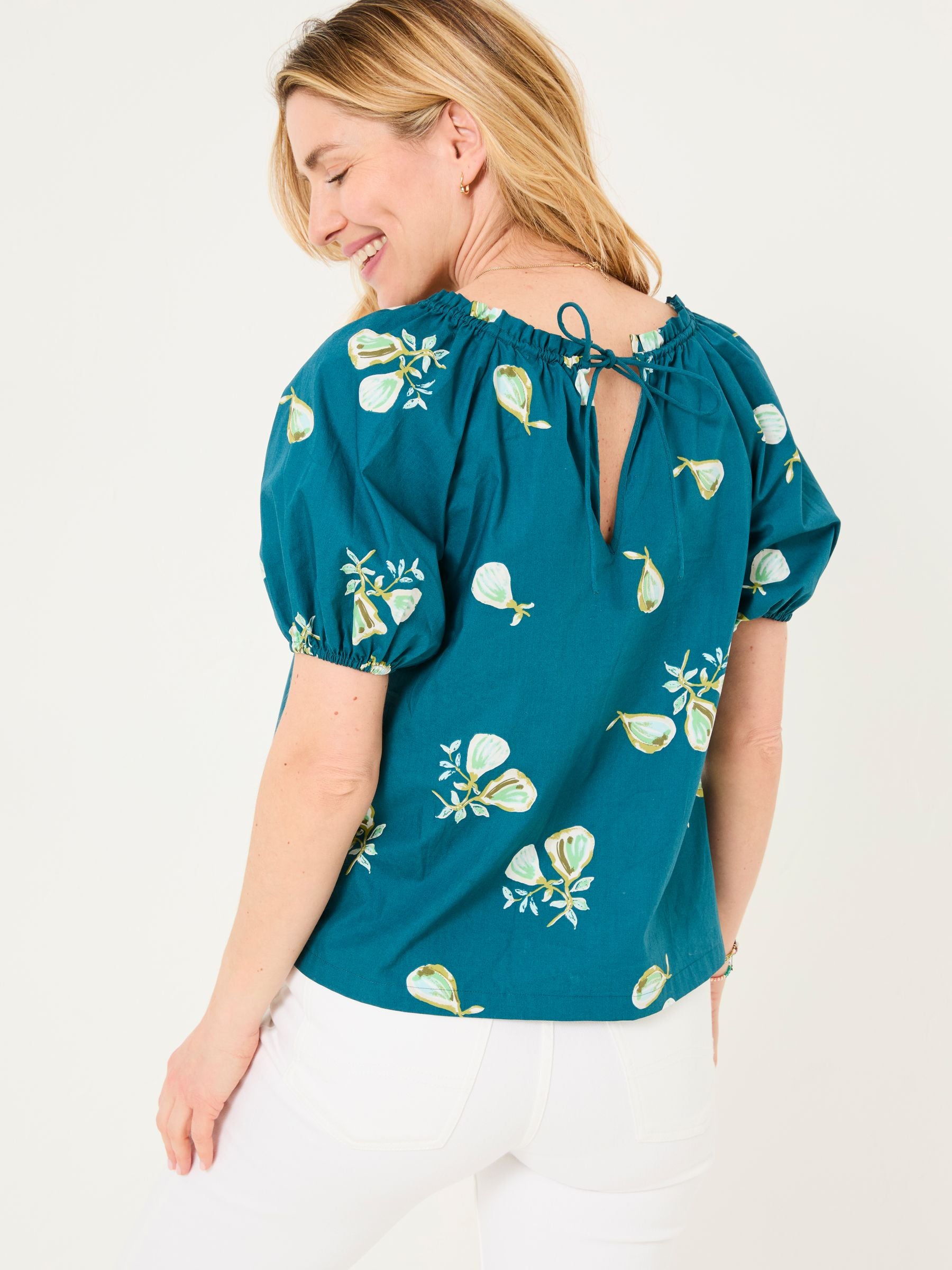 Ronnie Teal Blue Figs Blouse
