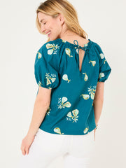 Ronnie Teal Blue Figs Blouse