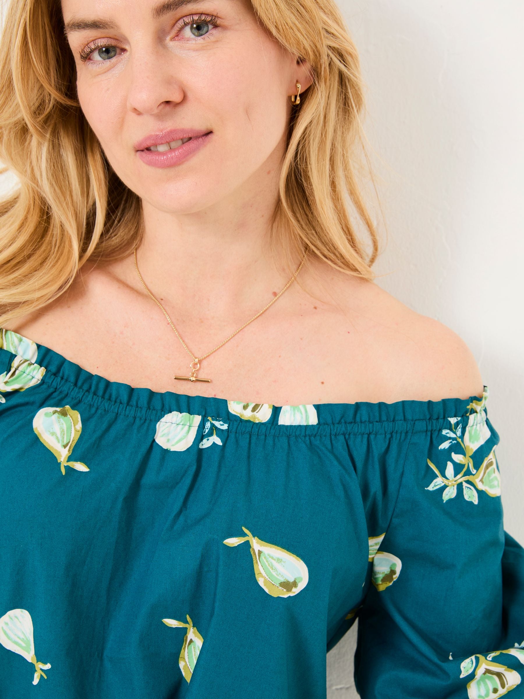 Ronnie Teal Blue Figs Blouse