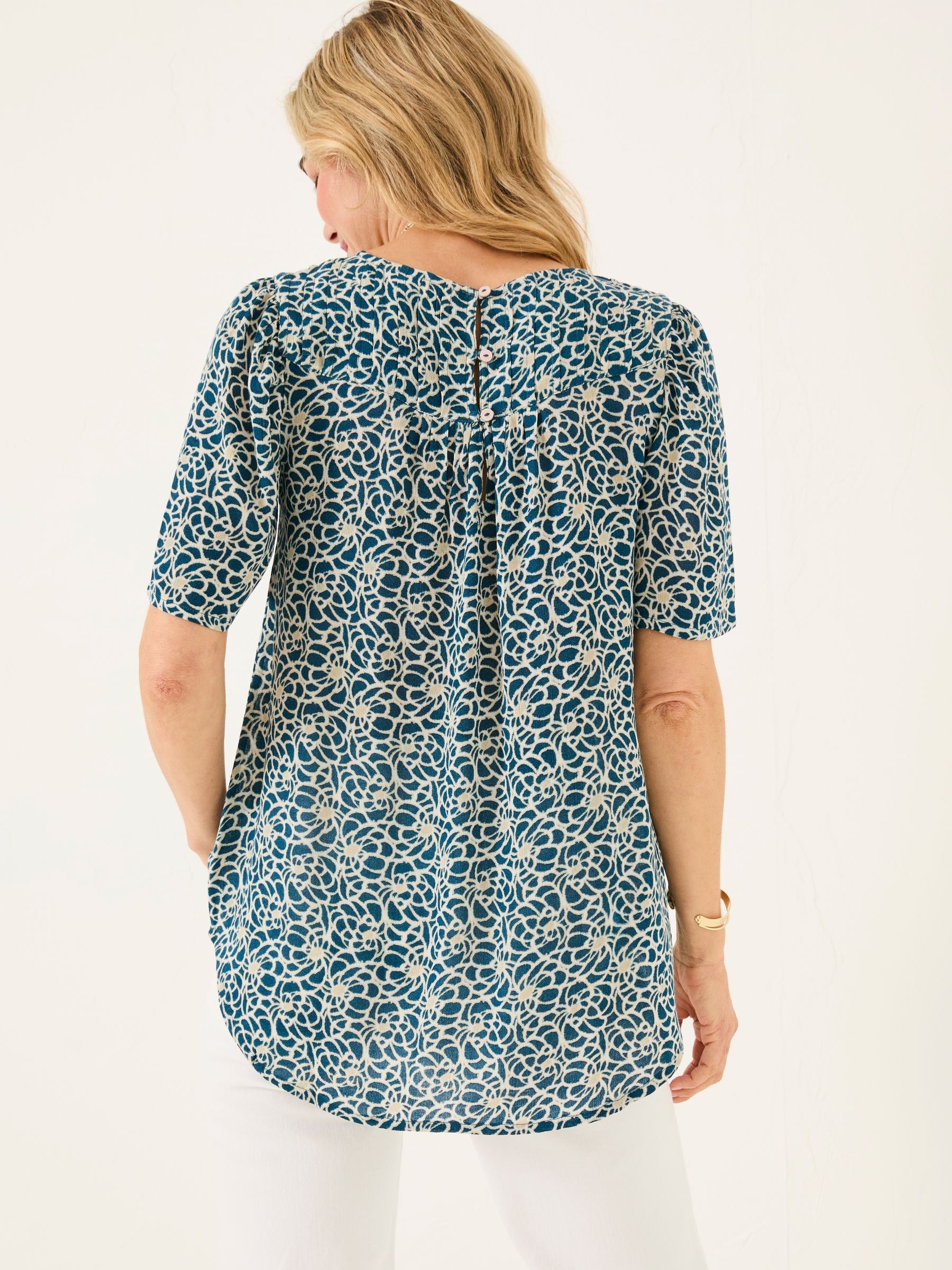 Lyndy Teal Blue Shibori Blouse