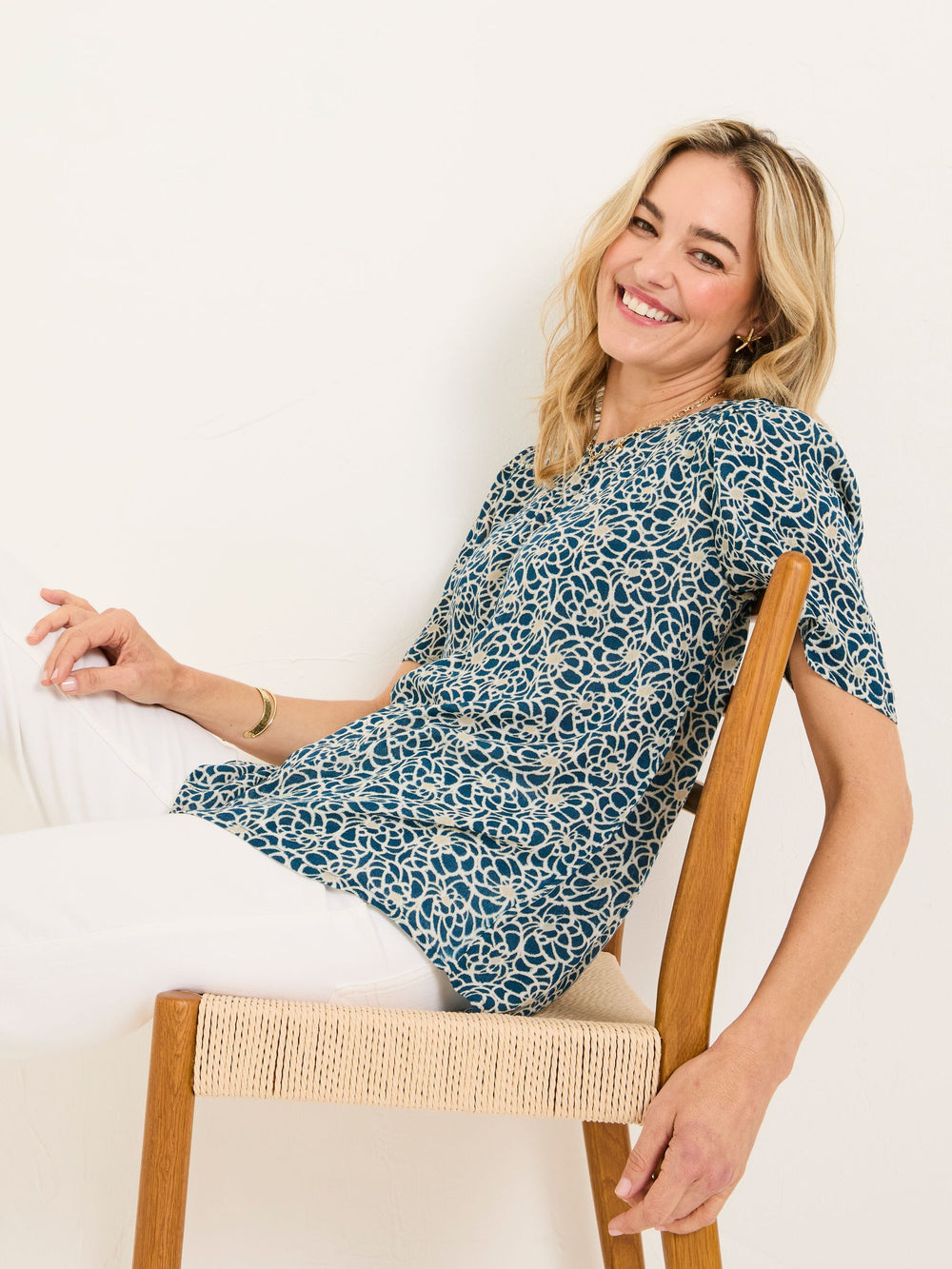 Lyndy Teal Blue Shibori Blouse