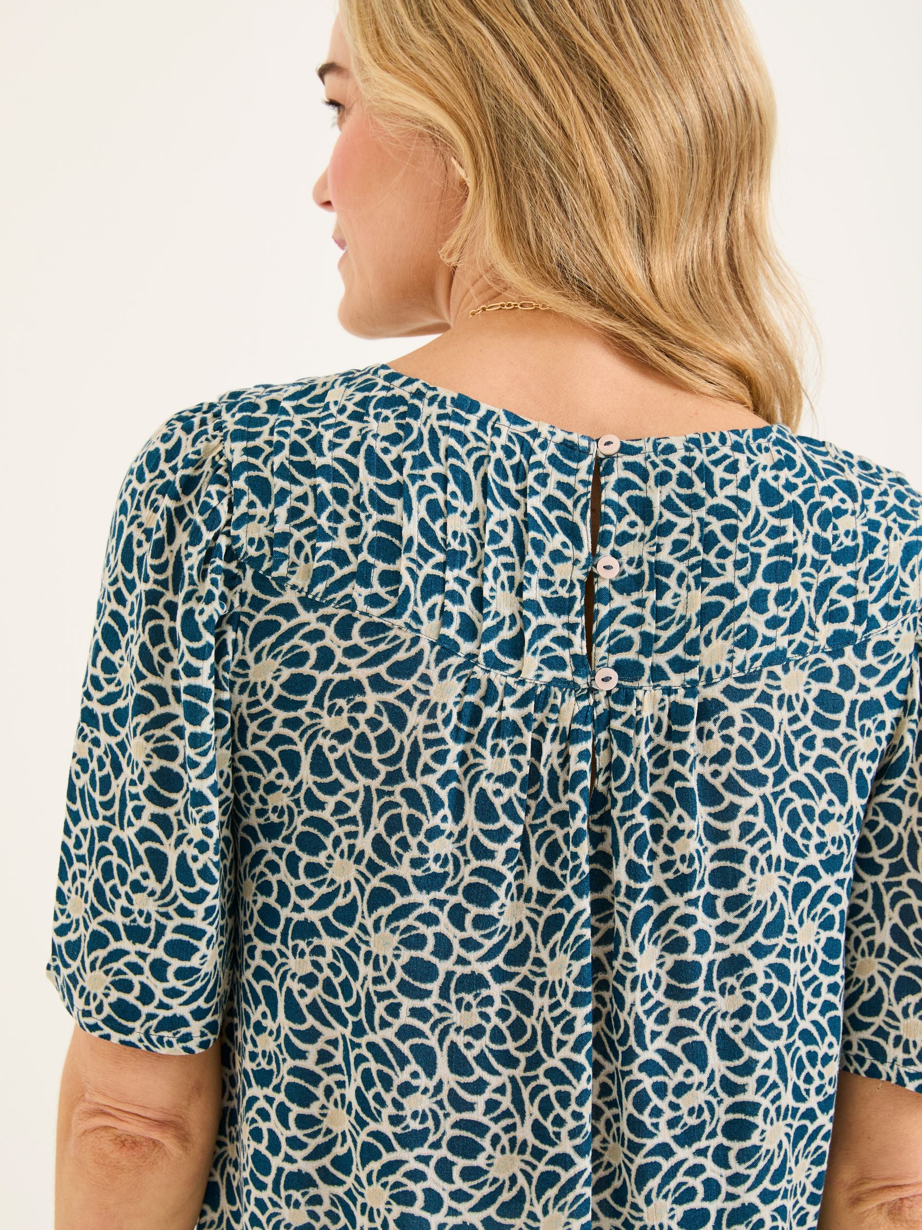 Lyndy Teal Blue Shibori Blouse