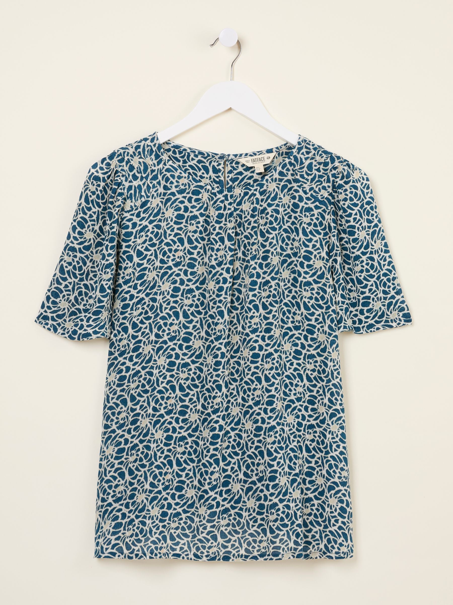 Lyndy Teal Blue Shibori Blouse
