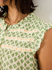 Patsy Mid Green Woodblock Tunic