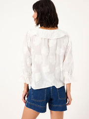 Emery White Jacquard Blouse