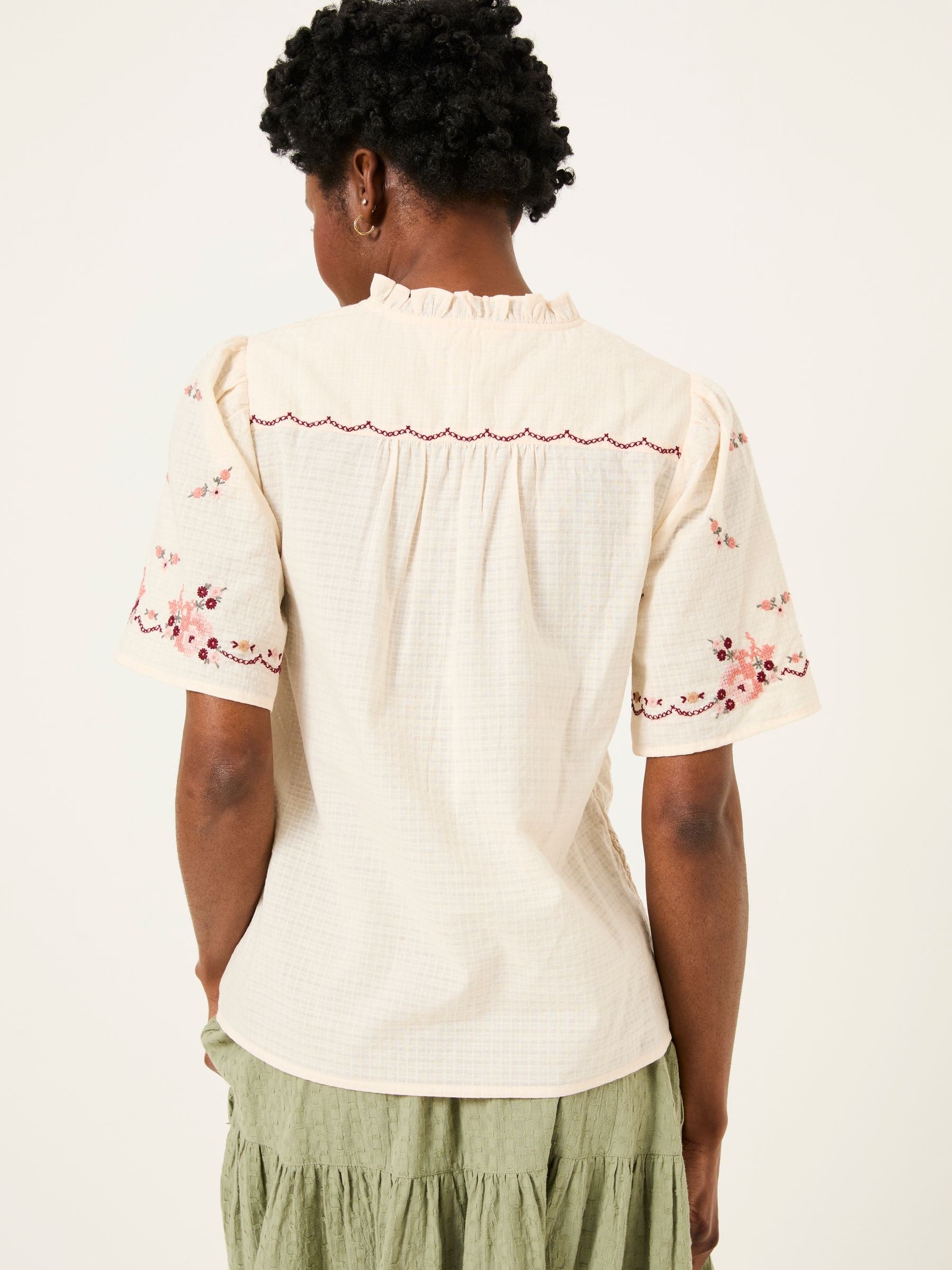 Airee Ivory Beeble Embroidered Blouse