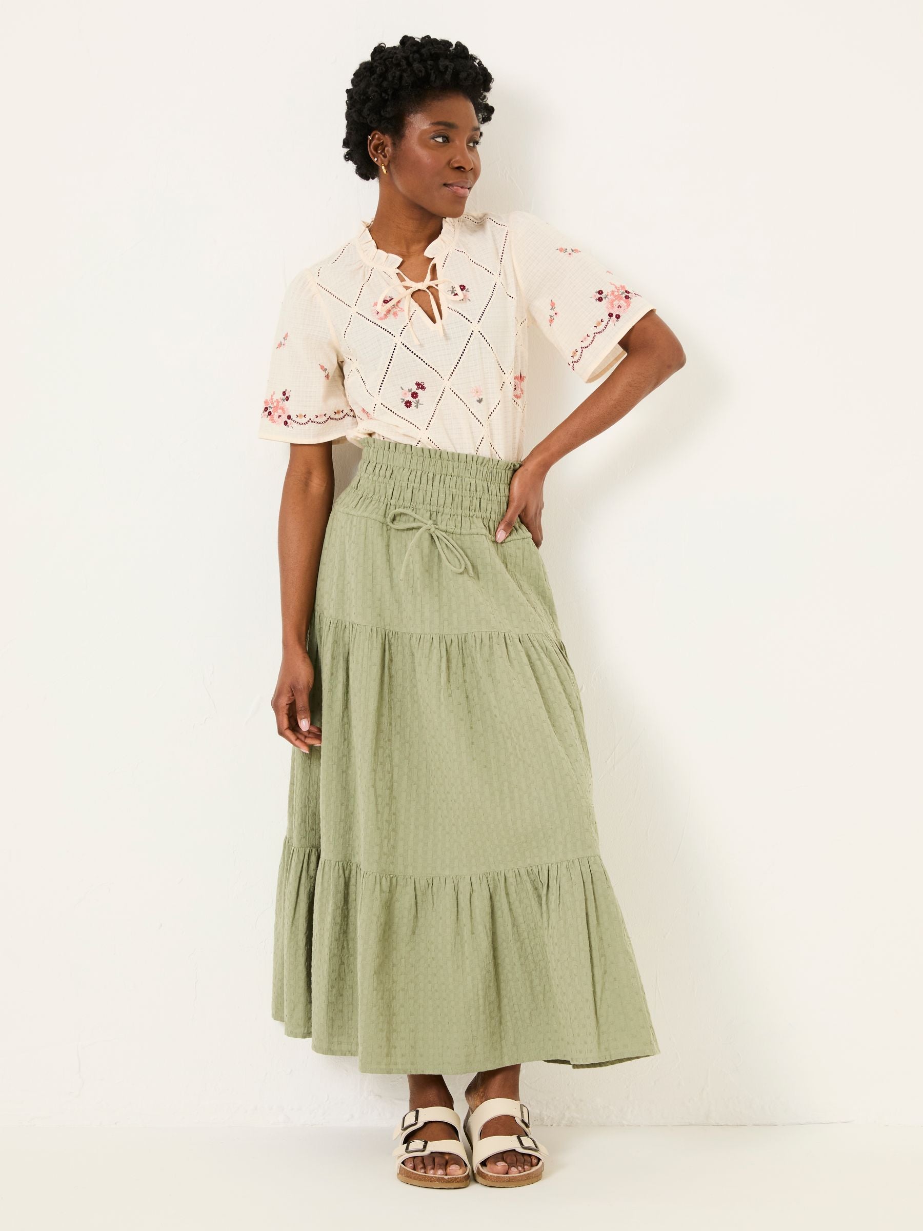 Airee Ivory Beeble Embroidered Blouse