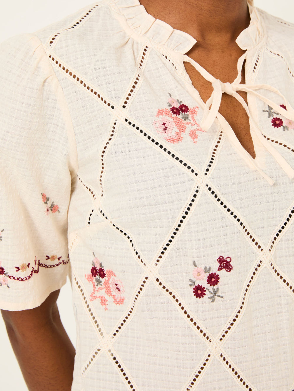 Airee Ivory Beeble Embroidered Blouse