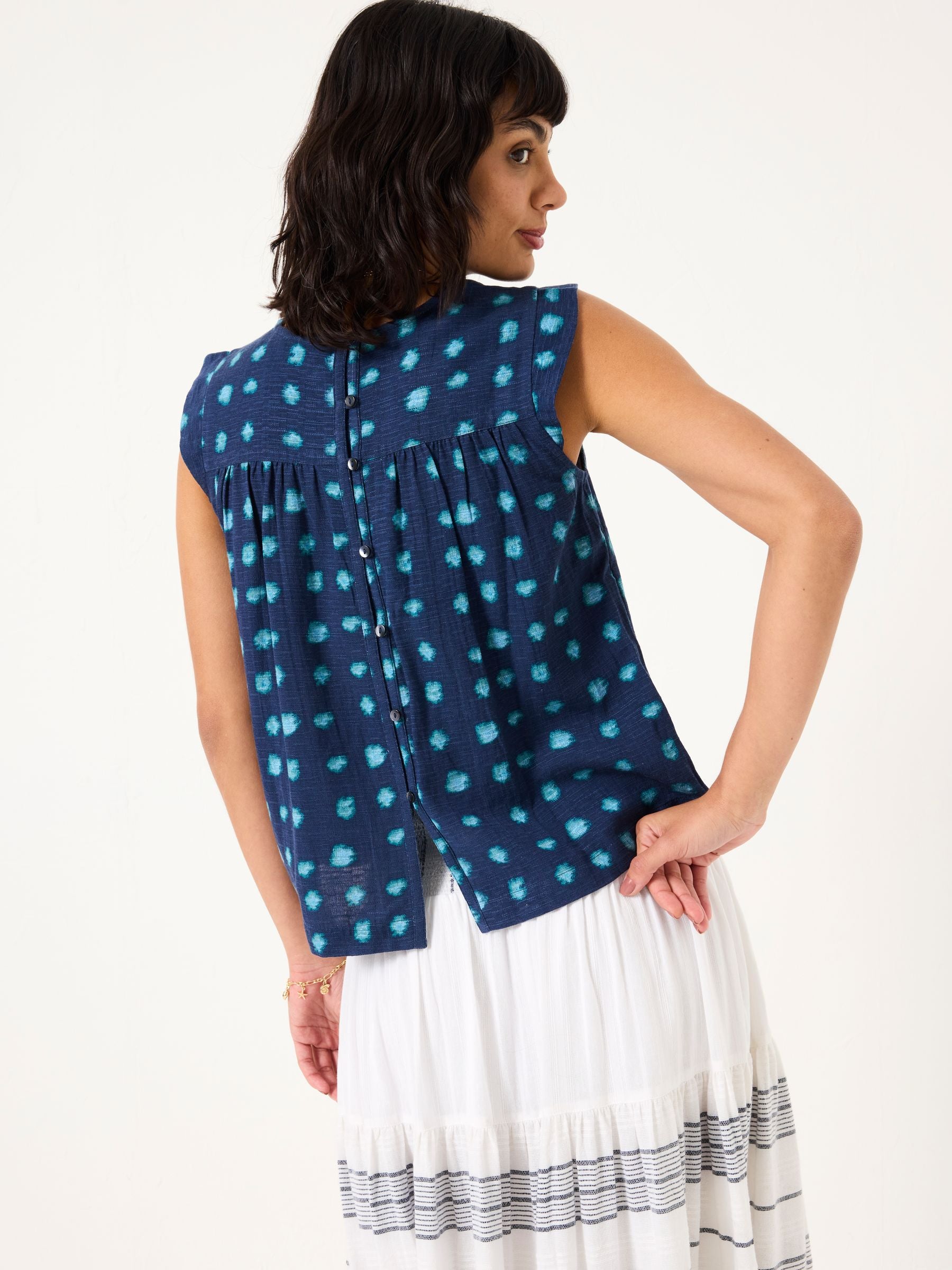 Fliss Teal Blue Mini Spot Top