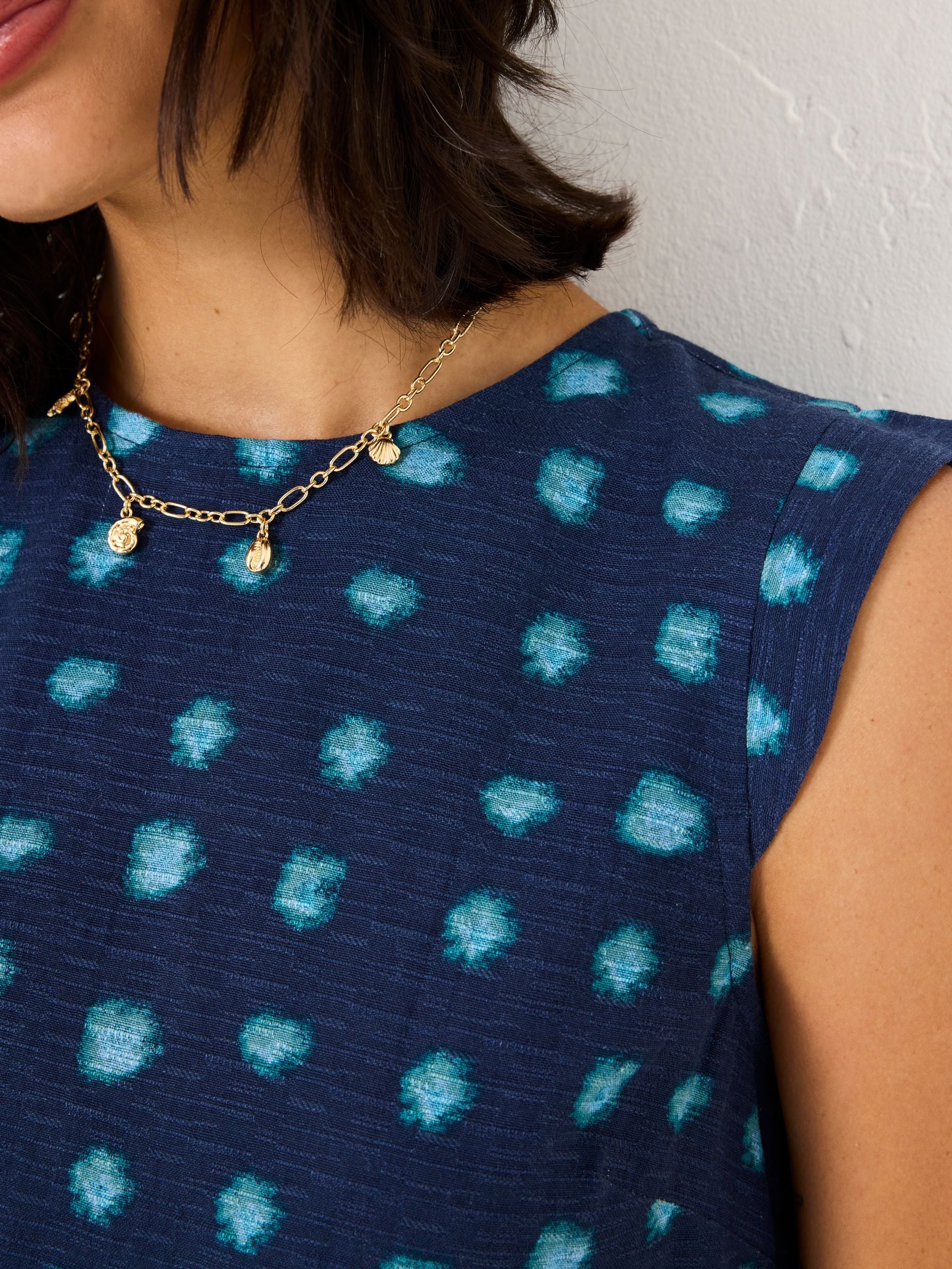 Fliss Teal Blue Mini Spot Top