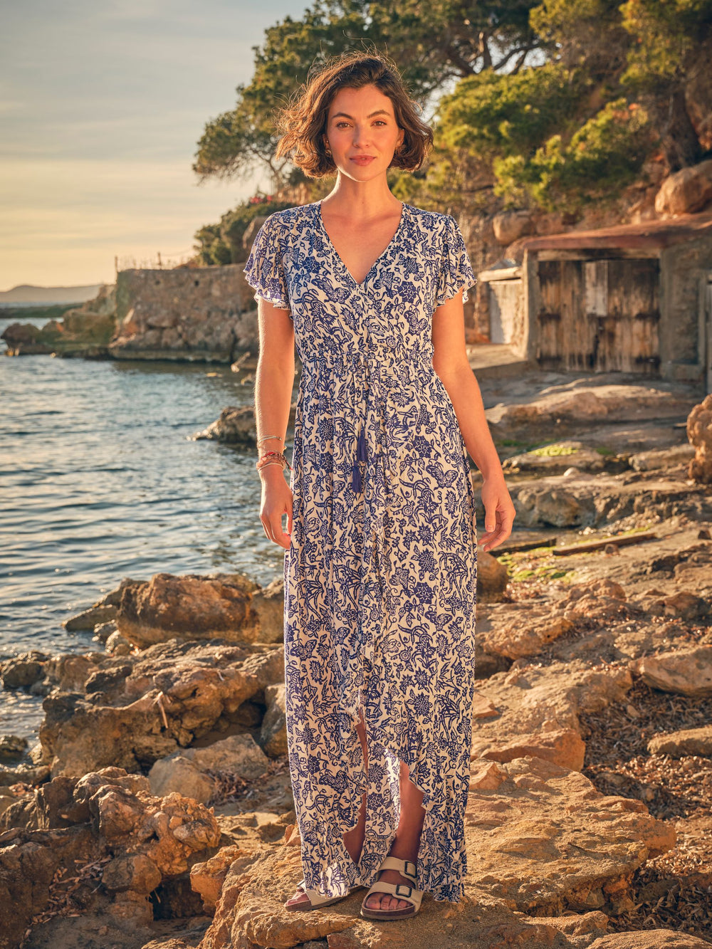 Erin Blue Beachwear Wrap Dress