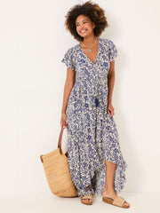 Erin Blue Beachwear Wrap Dress