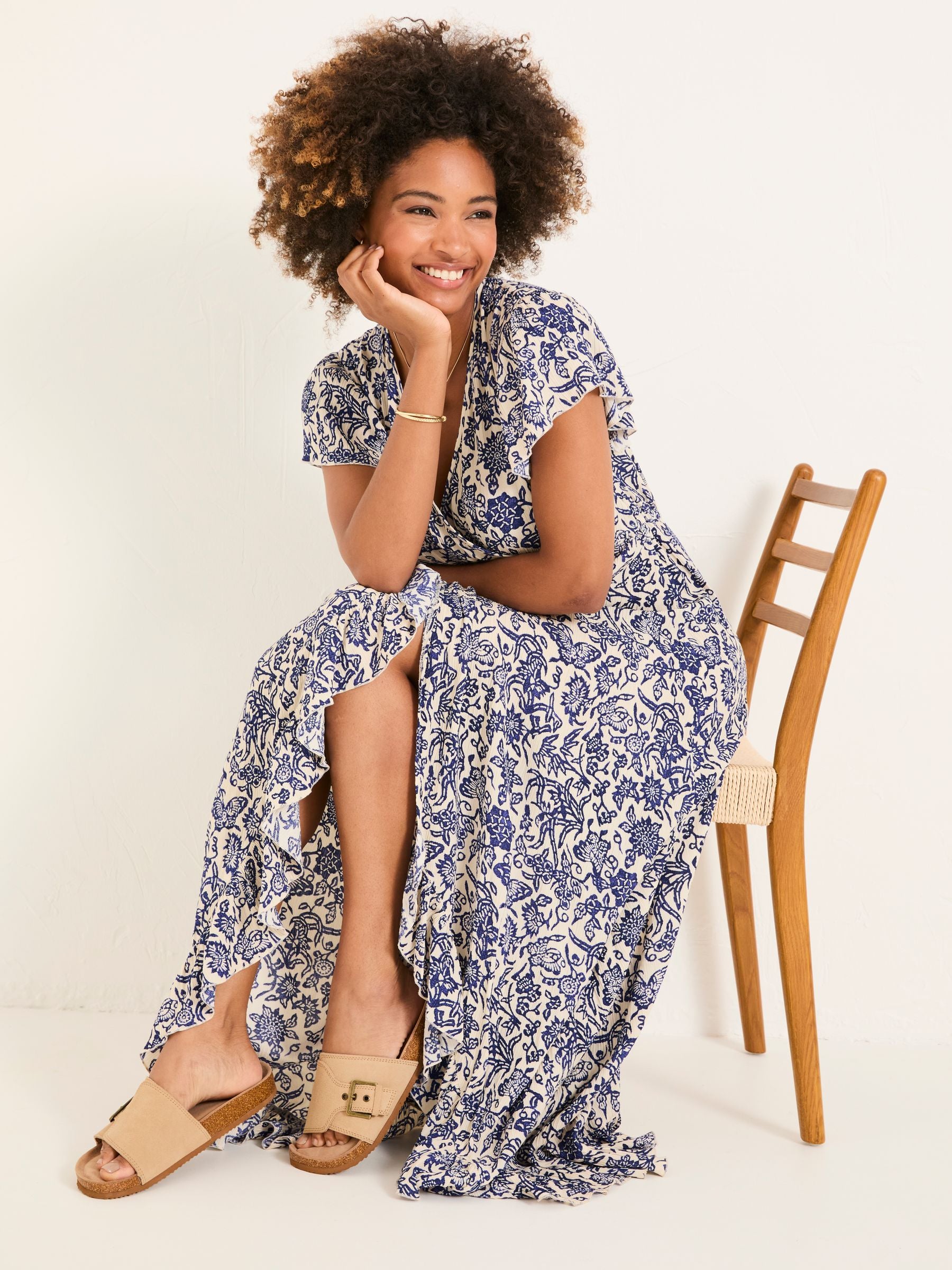 Erin Blue Beachwear Wrap Dress