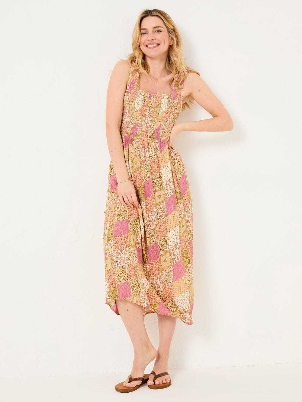 Aria Multi Air Patchwork Midi Dress