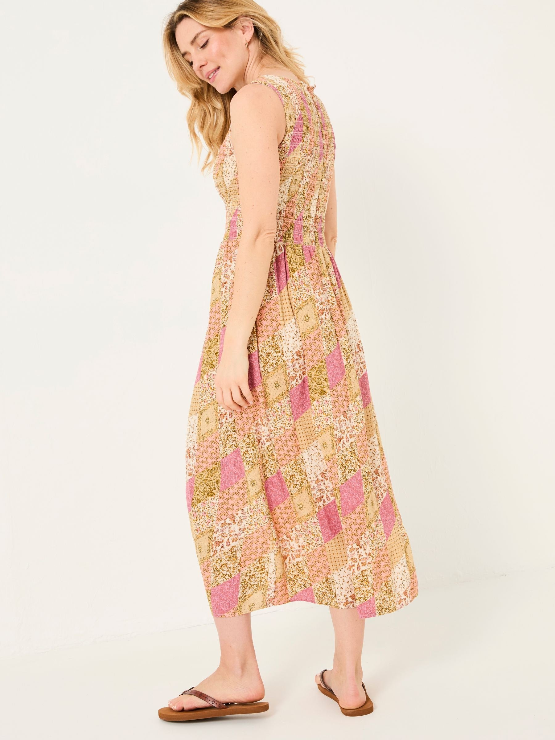 Aria Multi Air Patchwork Midi Dress