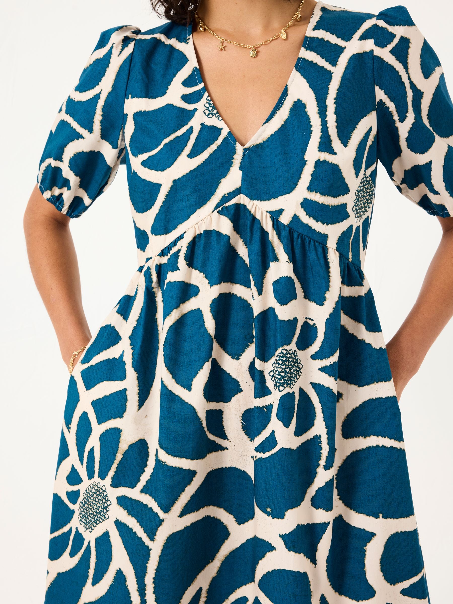 Remi Teal Blue Shibori Midi Dress