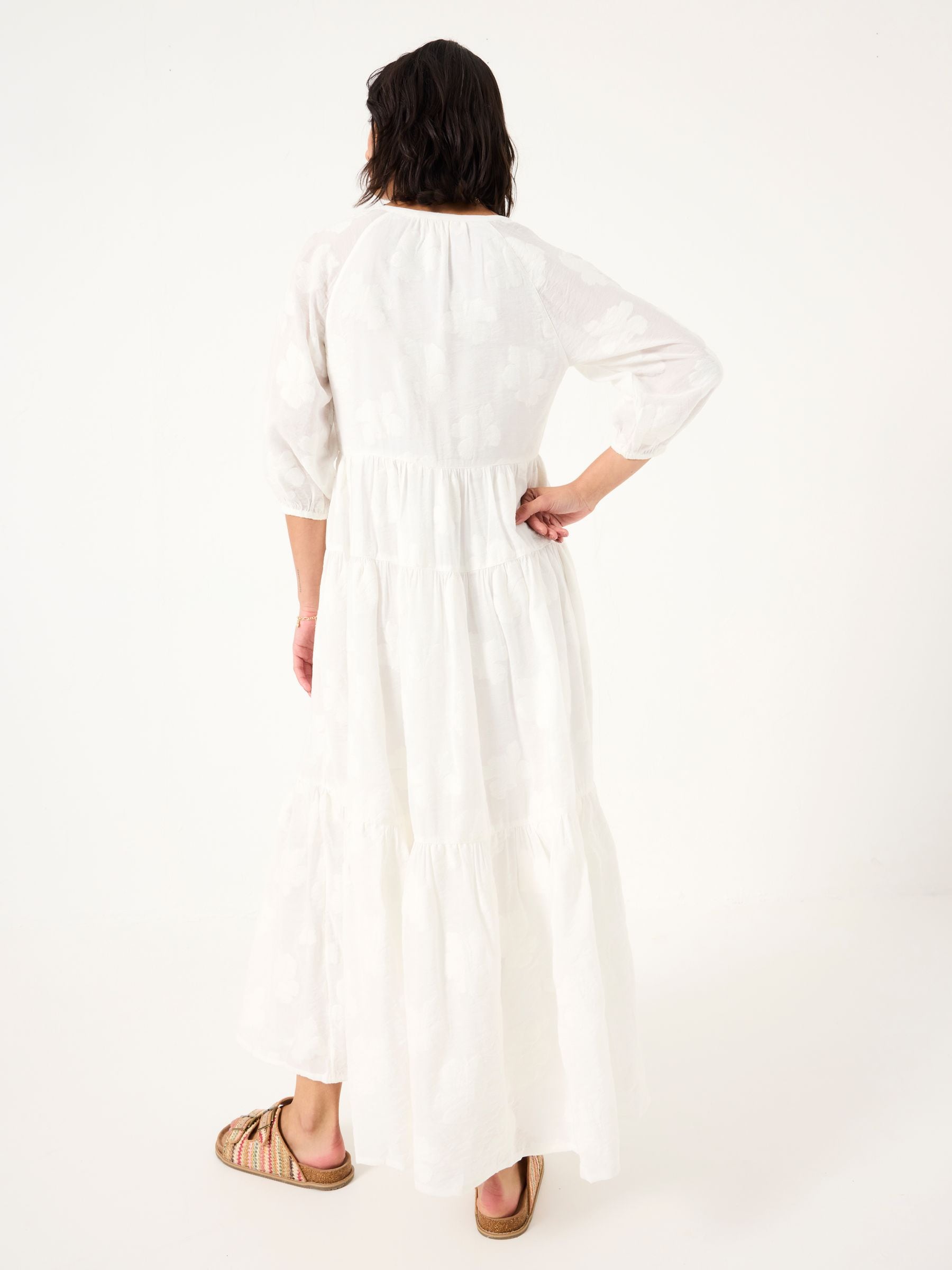 Kelly White Jacquard Maxi Dress