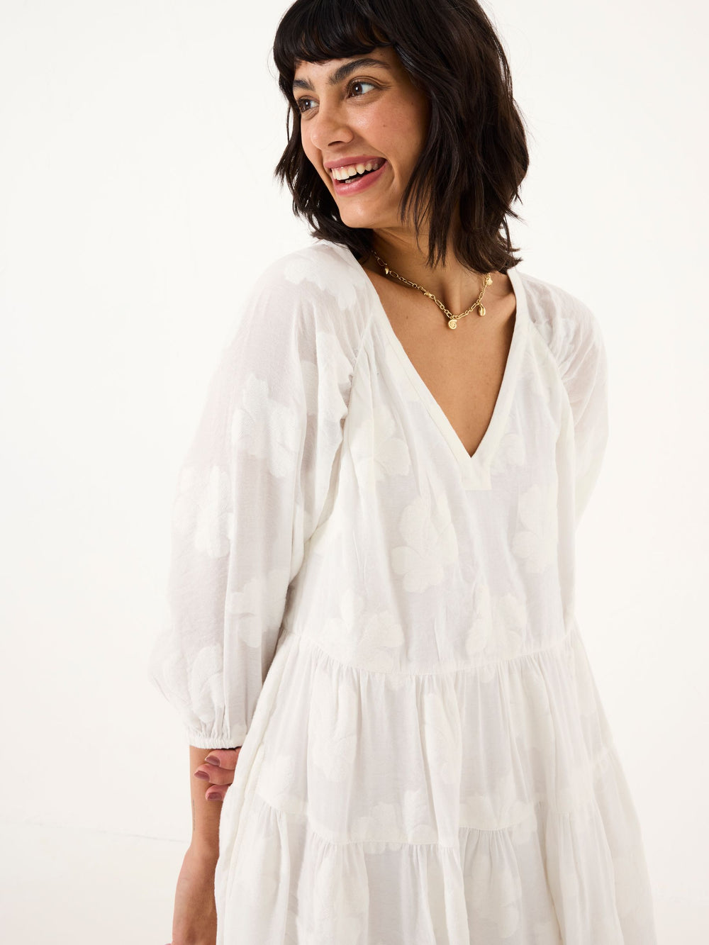 Kelly White Jacquard Maxi Dress
