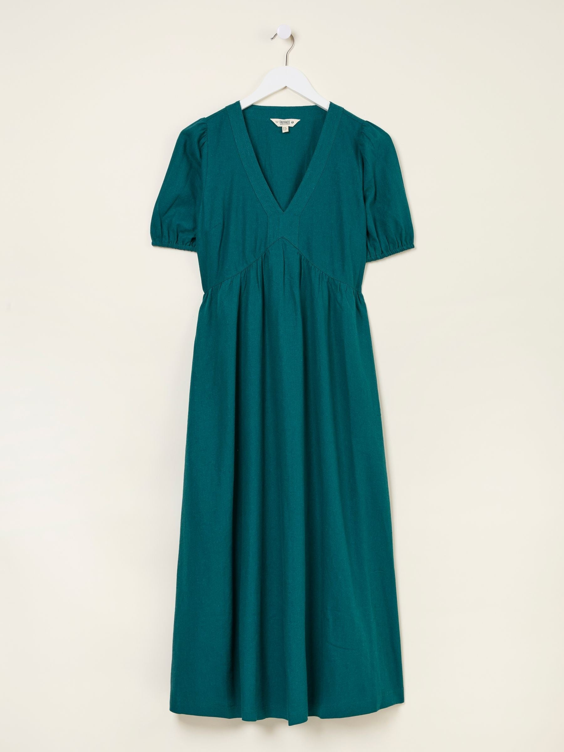 Remi Dark Teal Linen Midi Dress