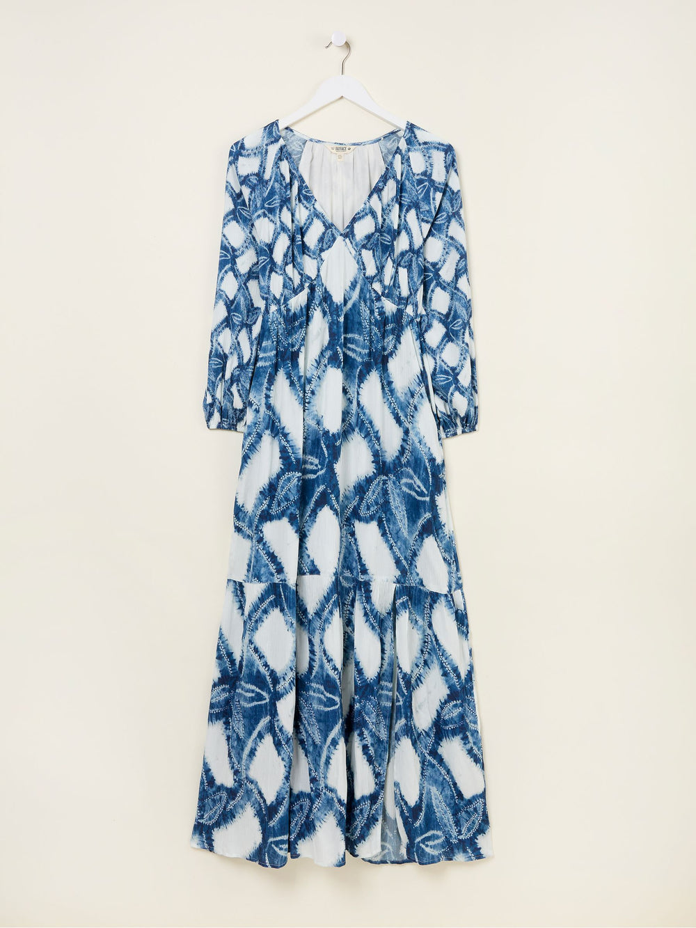 Noelle Indigo Blue Water Leaf Maxi Dress