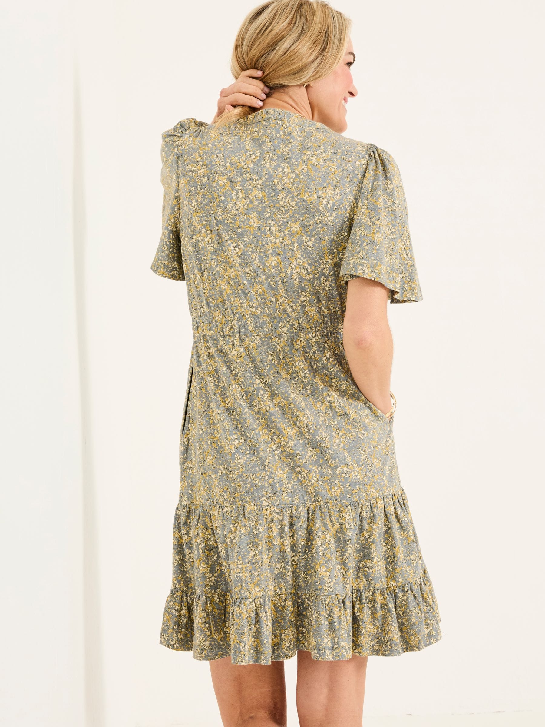 Grace Mid Grey Air Ditsy Jersey Dress