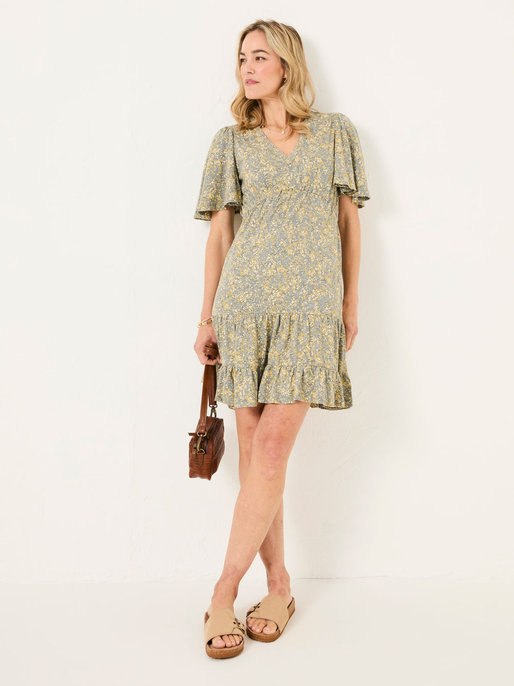 Grace Mid Grey Air Ditsy Jersey Dress