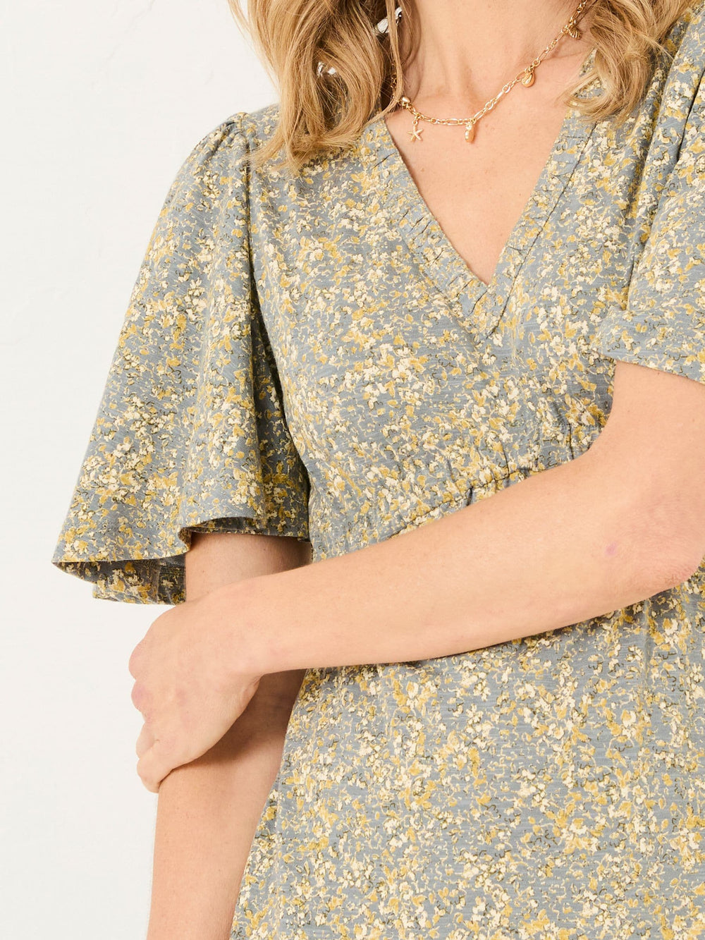 Grace Mid Grey Air Ditsy Jersey Dress
