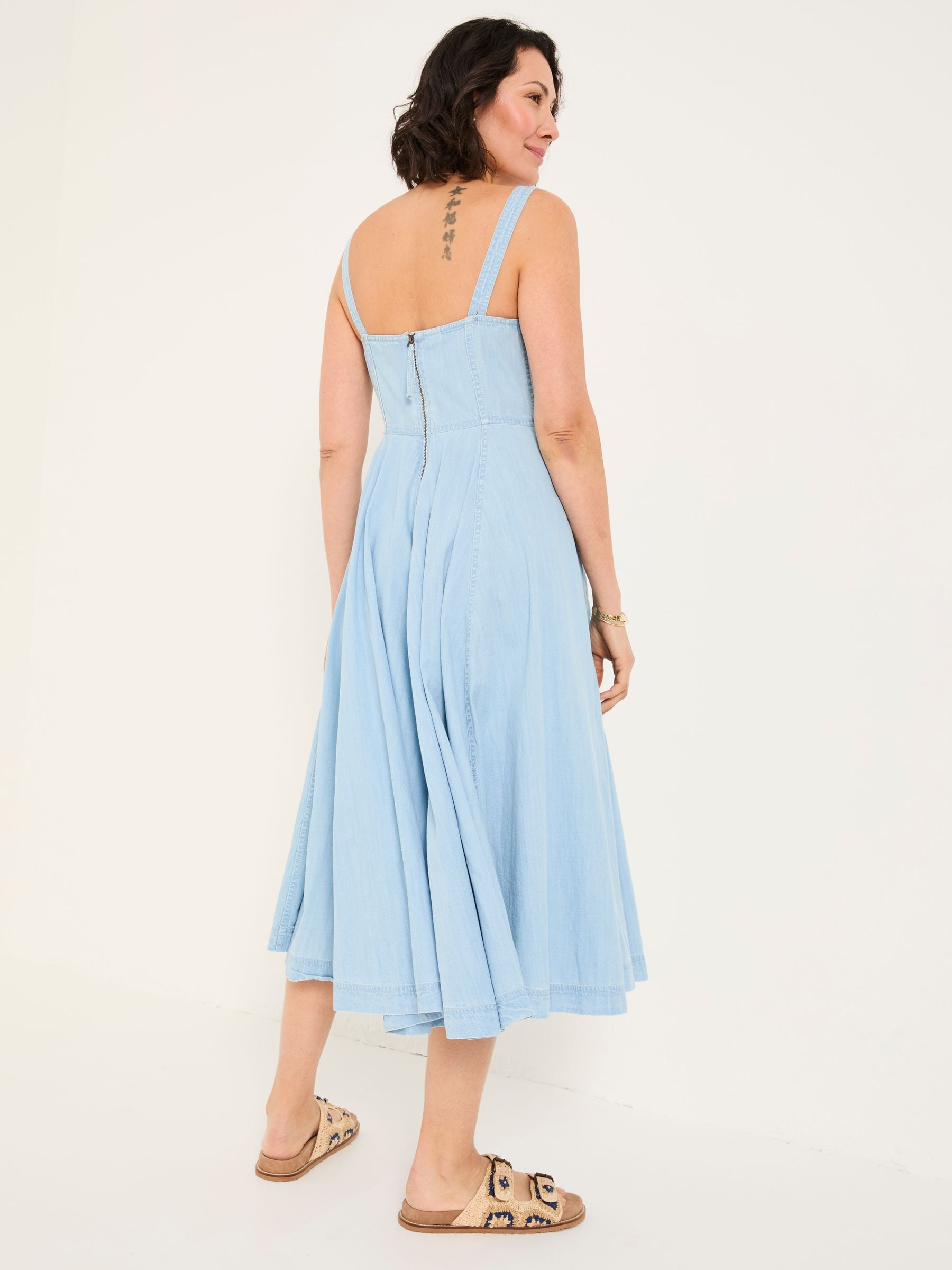 Maria Blue Denim Midi Dress