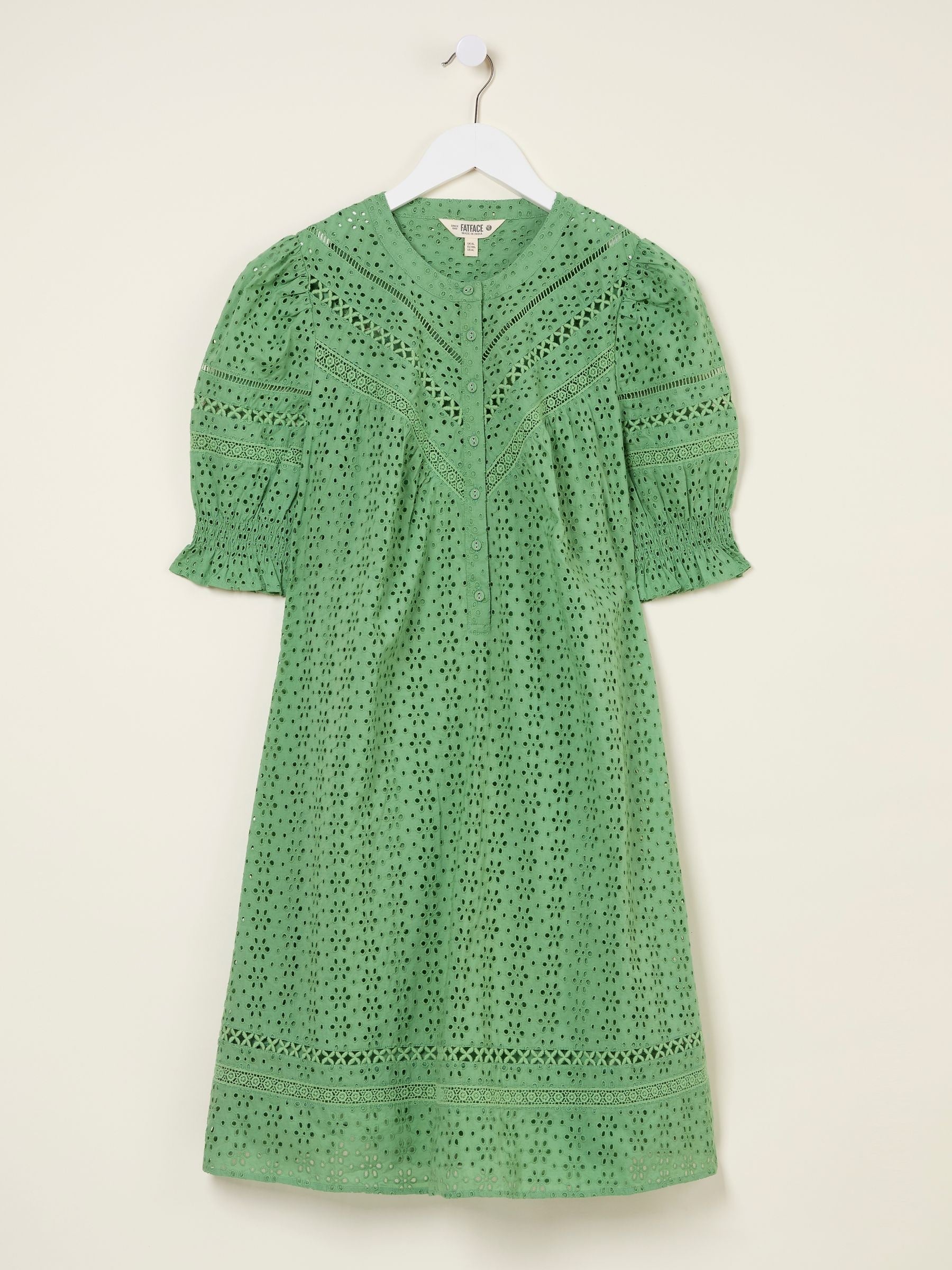 Brody Mid Green Broderie Dress