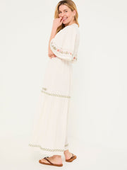 Paige Ivory Embroidered Midi Dress