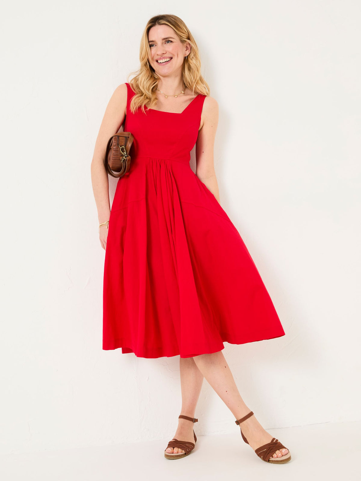 Maria Red Midi Dress
