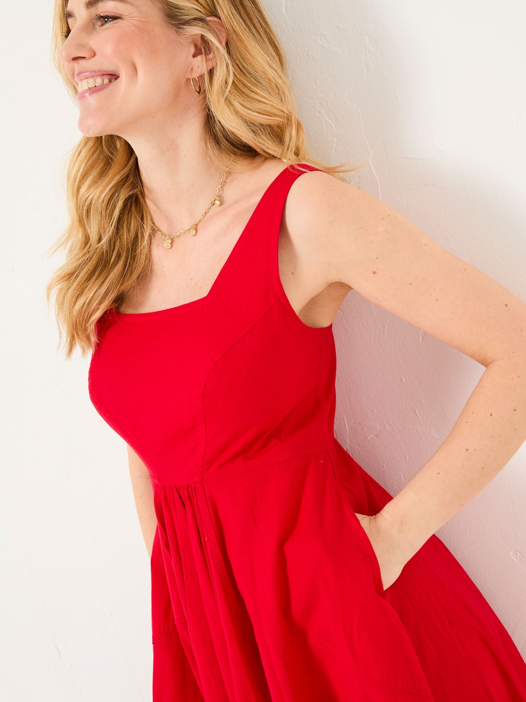 Maria Red Midi Dress