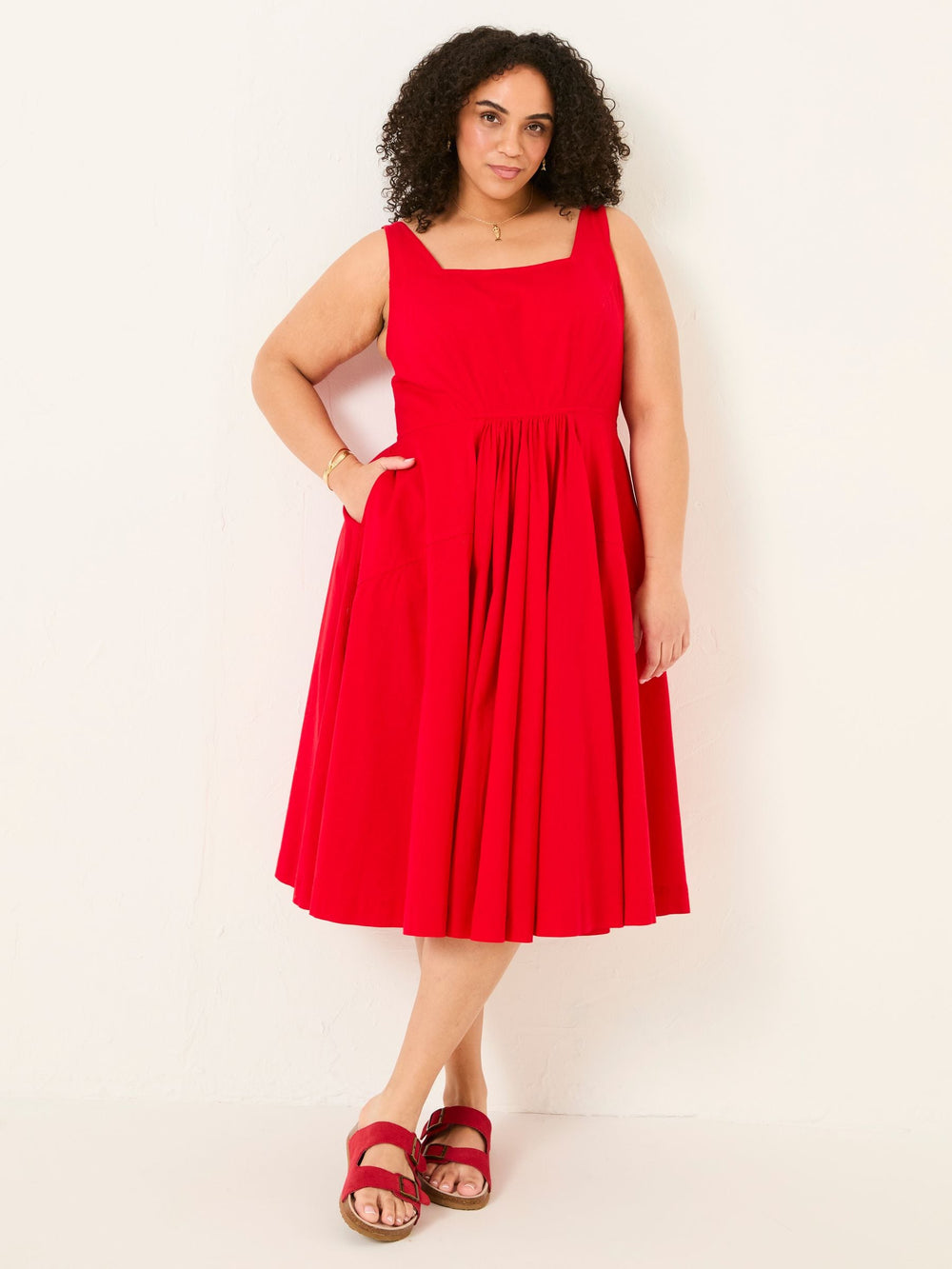 Maria Red Midi Dress