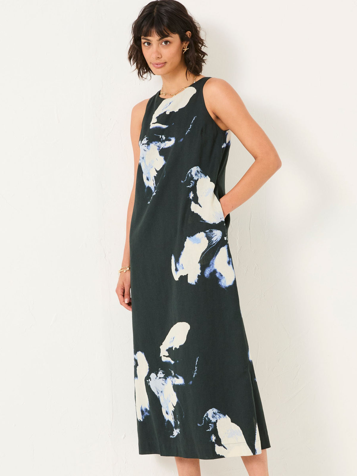 Iris Navy Floral Placement Dress