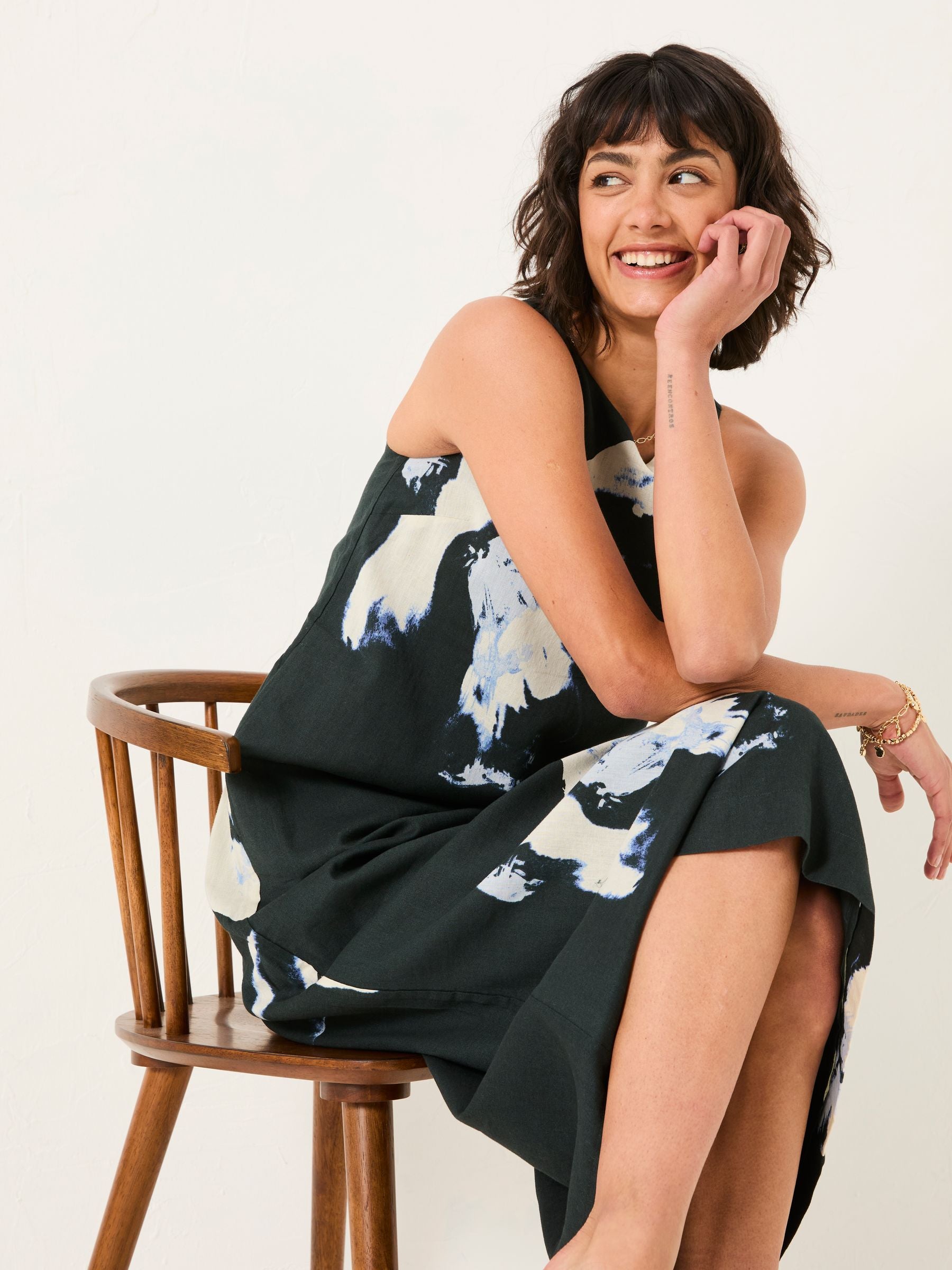 Iris Navy Floral Placement Dress